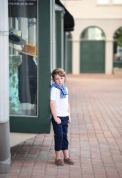 HENRY PANT NAVY -Fashion Dress-Trish Scully whitepolonavypants