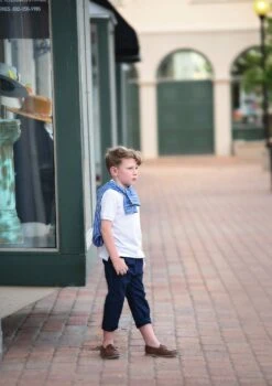 HENRY PANT NAVY -Fashion Dress-Trish Scully whitepolonavypants2